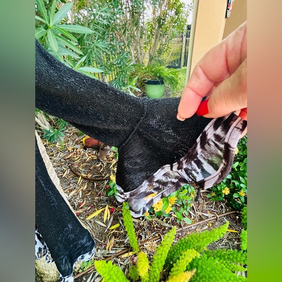 NWT ALBERTO MAKALI Open Sweater Cardigan Designer Artistic. Black/White. Size L - Picture 3 of 7